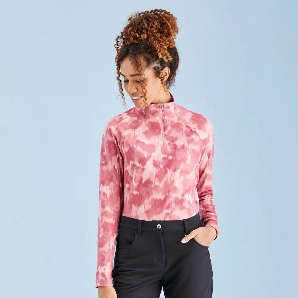 PING Jasmine Printed Long Sleeve top de mujer, rose multi