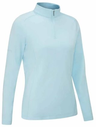 PING Aveline Half Zip sudadera de manga larga de mujer, crystal blue
