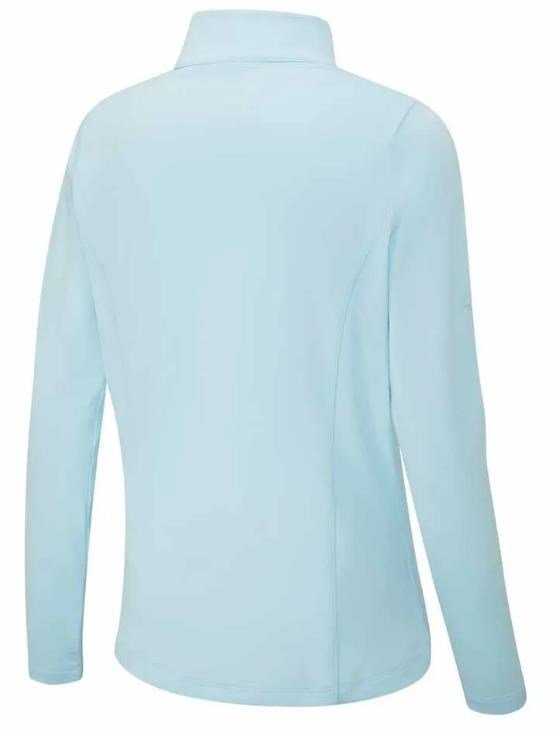 PING Aveline Half Zip sudadera de manga larga de mujer, crystal blue