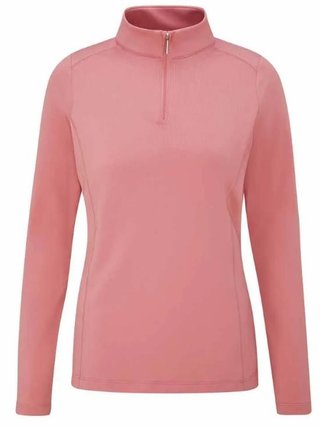 PING Aveline Half Zip camiseta de manga larga de mujer, rosa apagado