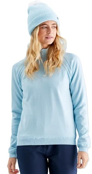 PING Melodie Half-zip lined suéter de mujer con forro, opal