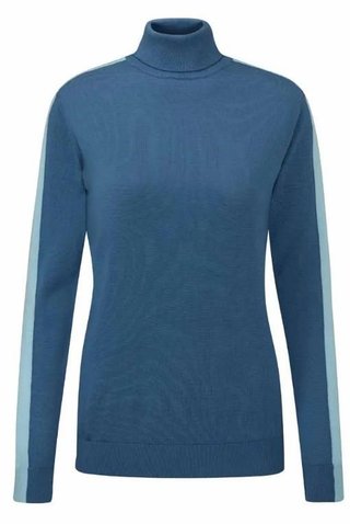 PING Lockett Roll neck jersey de mujer, blue fusion/crystal blue