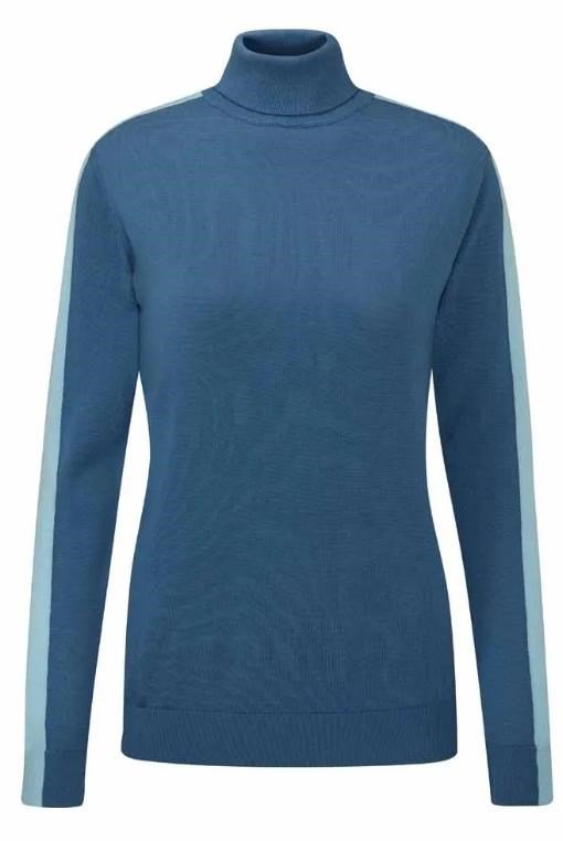 PING Lockett Roll neck jersey de mujer, blue fusion/crystal blue