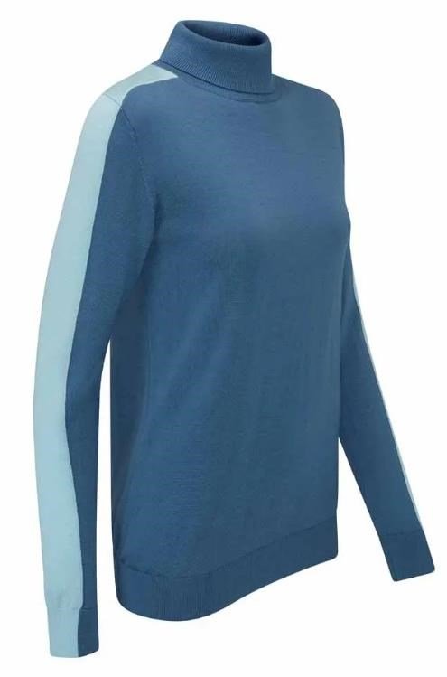 PING Lockett Roll neck jersey de mujer, blue fusion/crystal blue