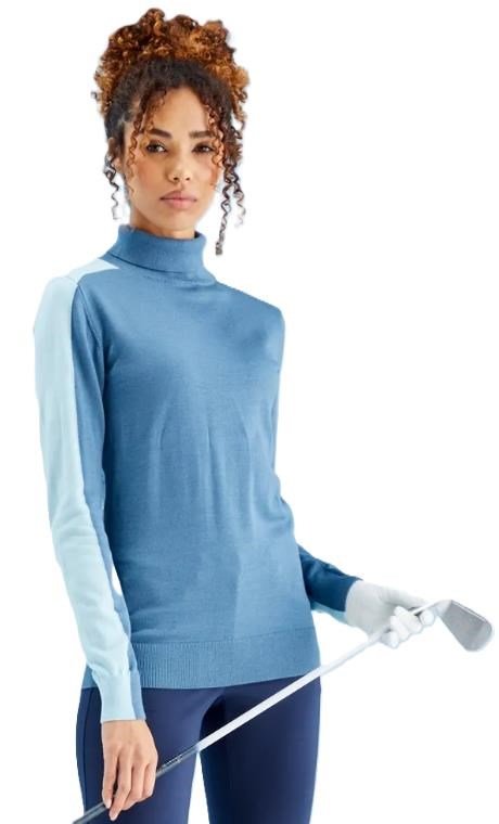 PING Lockett Roll neck jersey de mujer, blue fusion/crystal blue