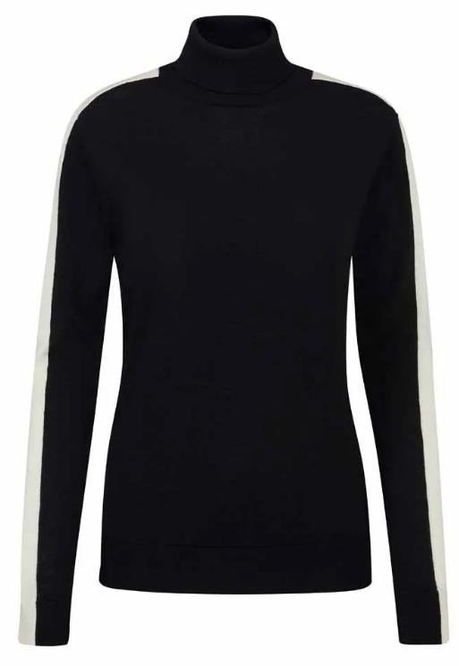 PING Lockett Roll neck jersey de mujer, negro/chalk