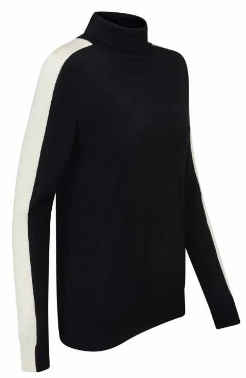 PING Lockett Roll neck jersey de mujer, negro/chalk