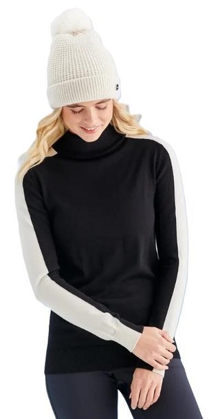 PING Lockett Roll neck jersey de mujer, negro/chalk