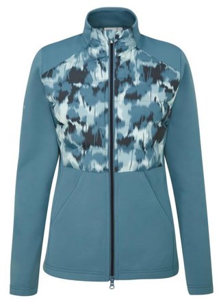 PING Clare Zoned fleece chaqueta de mujer, azul fusion/navy multi