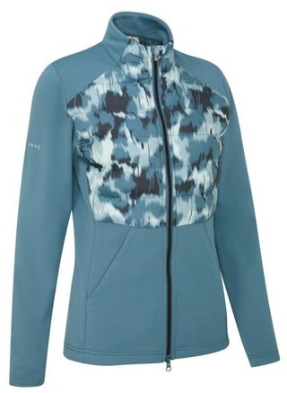 PING Clare Zoned fleece chaqueta de mujer, azul fusion/navy multi