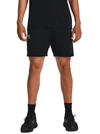 Under Armour Essential Fleece pantalones cortos de hombre, negro/blanco