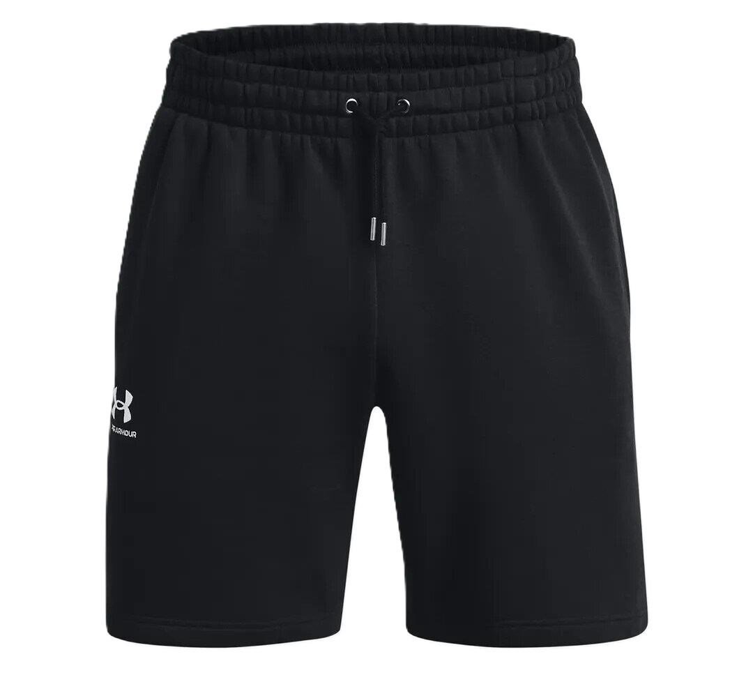 Under Armour Essential Fleece pantalones cortos de hombre, negro/blanco