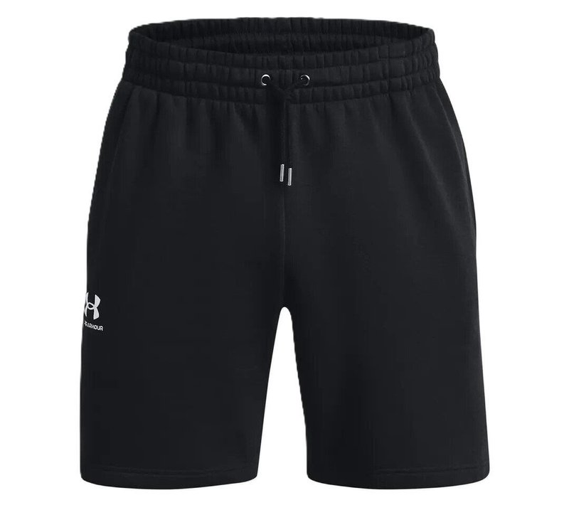 Under Armour Essential Fleece pantalones cortos de hombre, negro/blanco