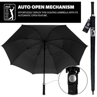 PGA Tour Windproof Double Canopy paraguas 62", negro