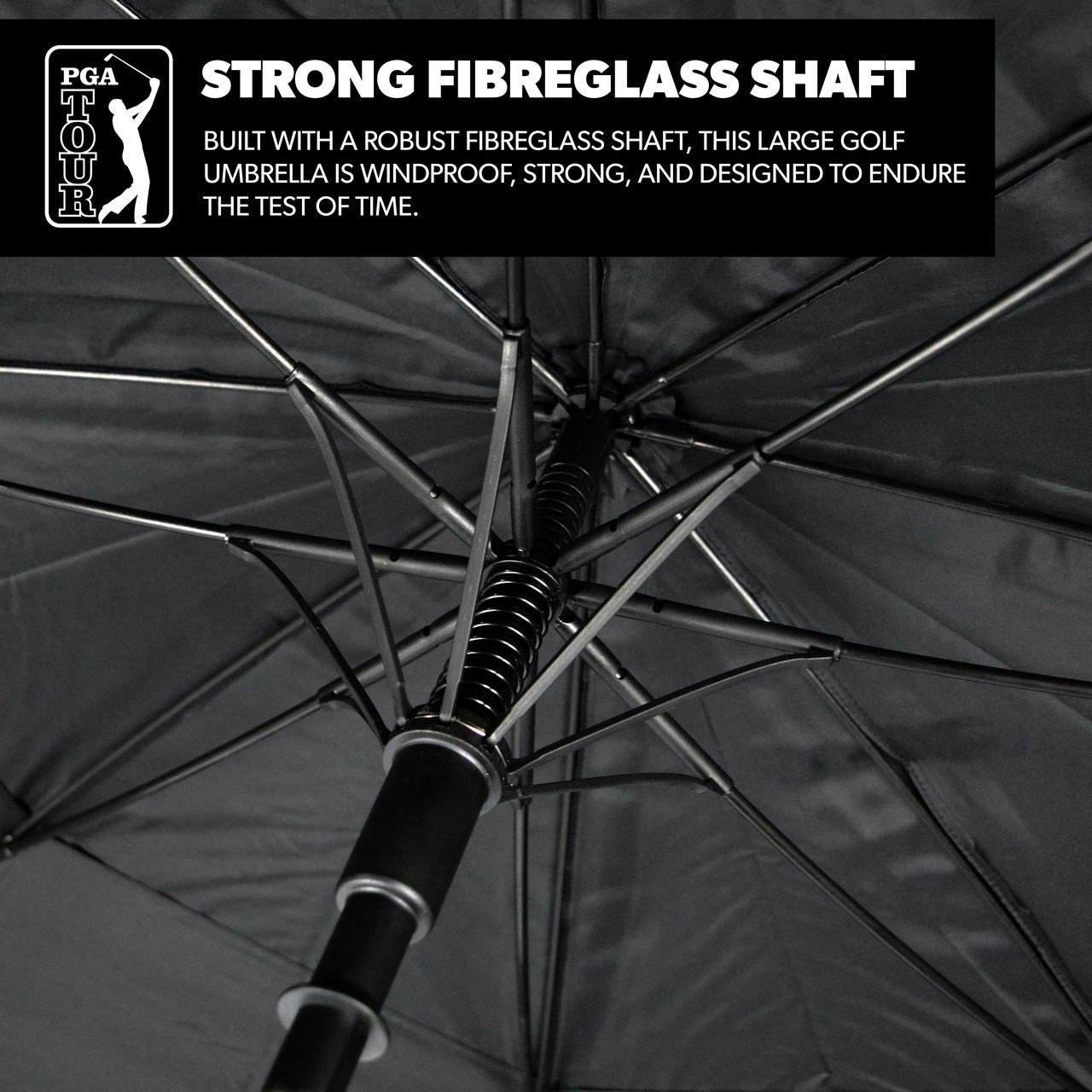 PGA Tour Windproof Double Canopy paraguas 62", negro