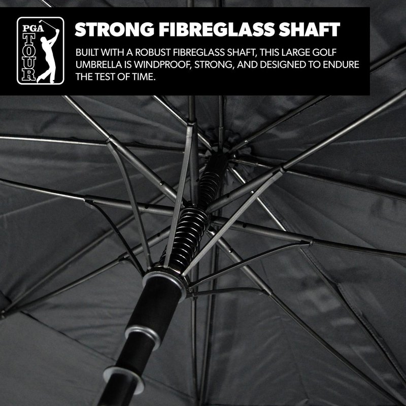 PGA Tour Windproof Double Canopy paraguas 62", negro