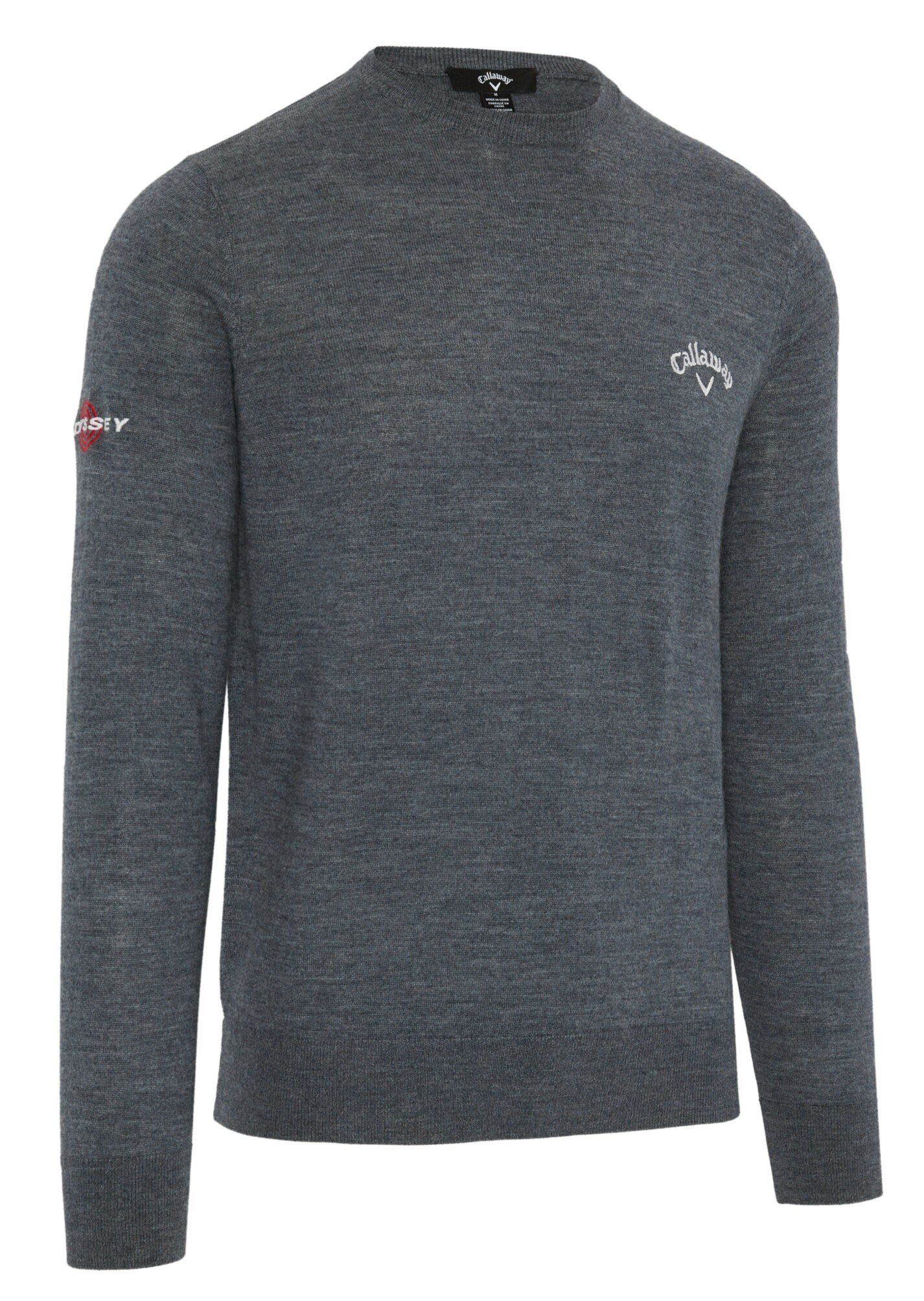 Callaway Crew Neck Merino Mix suéter de hombre, steel heather