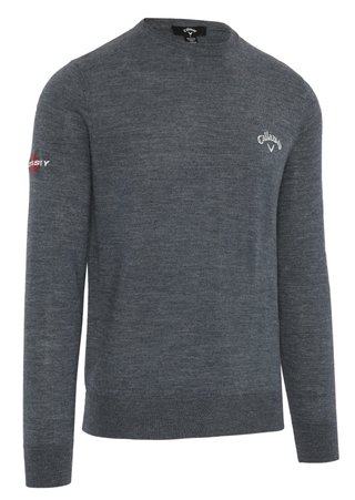 Callaway Crew Neck Merino Mix suéter de hombre, steel heather