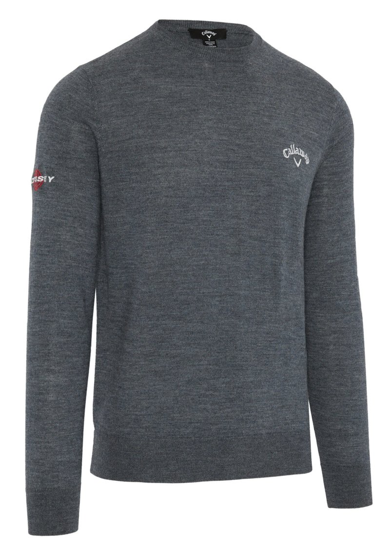 Callaway Crew Neck Merino Mix suéter de hombre, steel heather