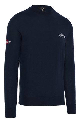 Callaway Crew Neck Merino Mix suéter de hombre, azul marino