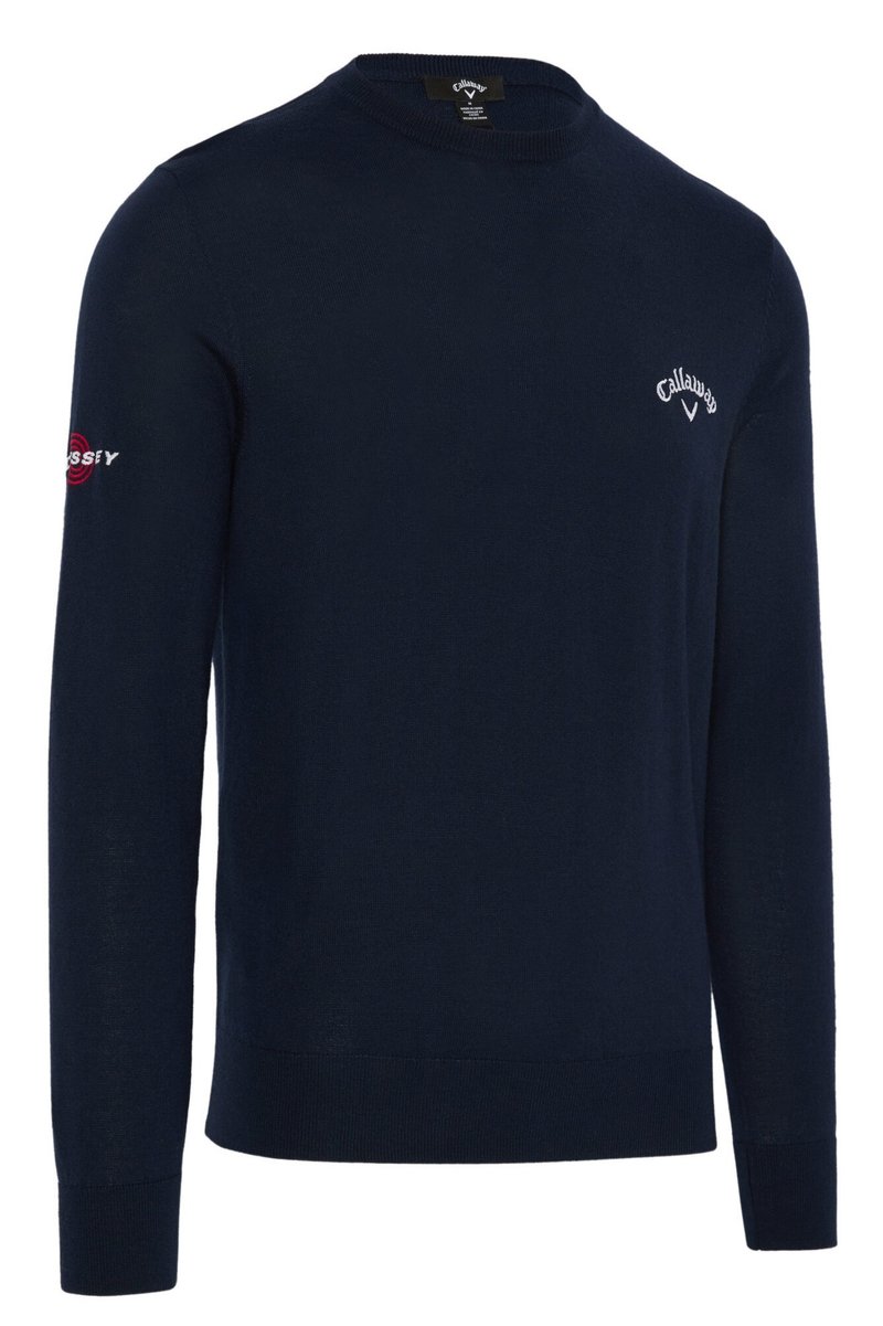 Callaway Crew Neck Merino Mix suéter de hombre, azul marino