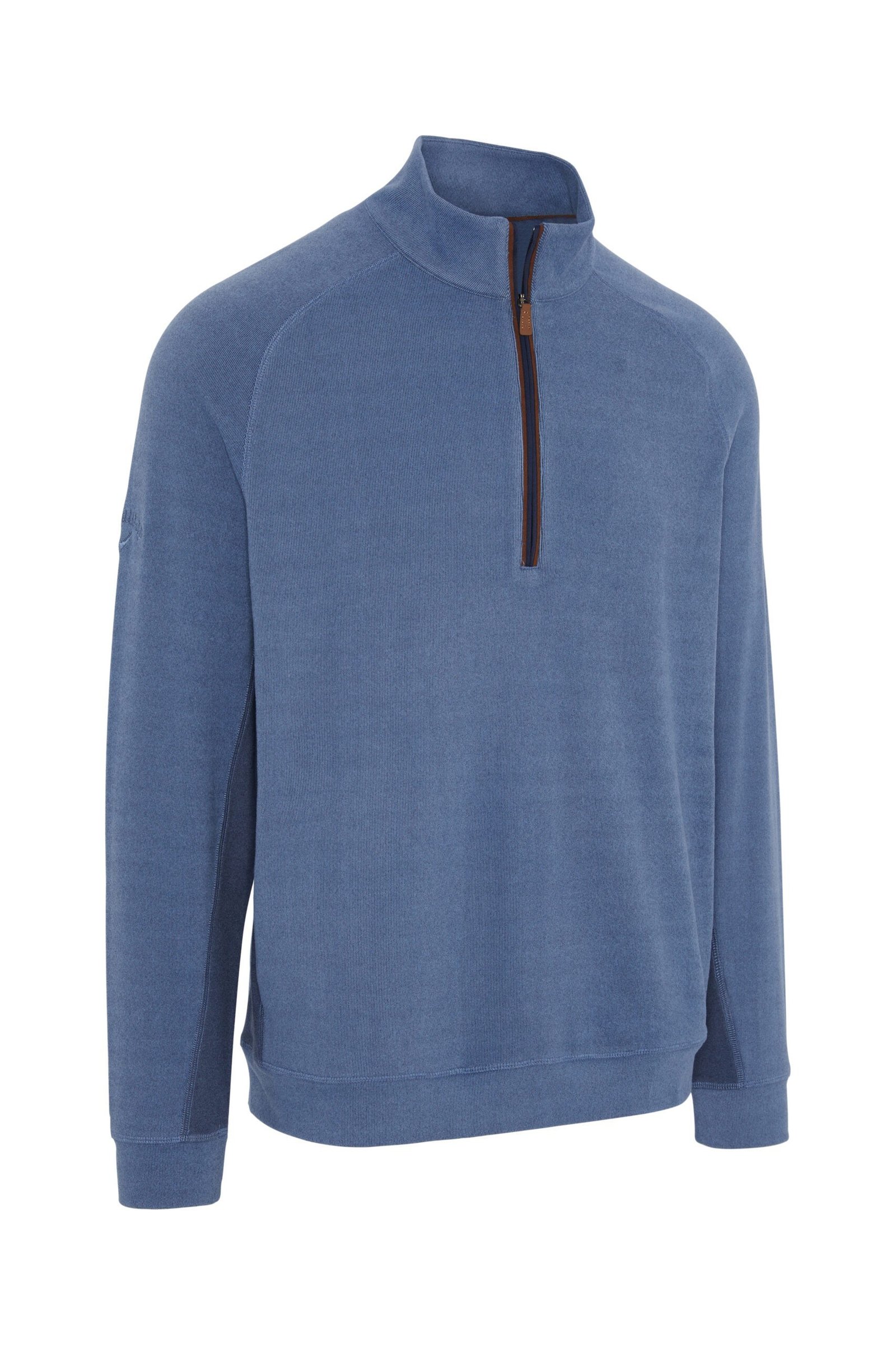 Callaway Brushed Rib 1/4 Zip sudadera de hombre, peacoat heather