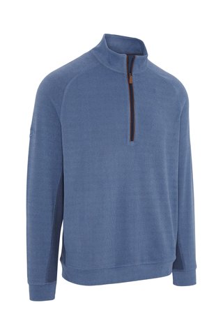 Callaway Brushed Rib 1/4 Zip sudadera de hombre, peacoat heather