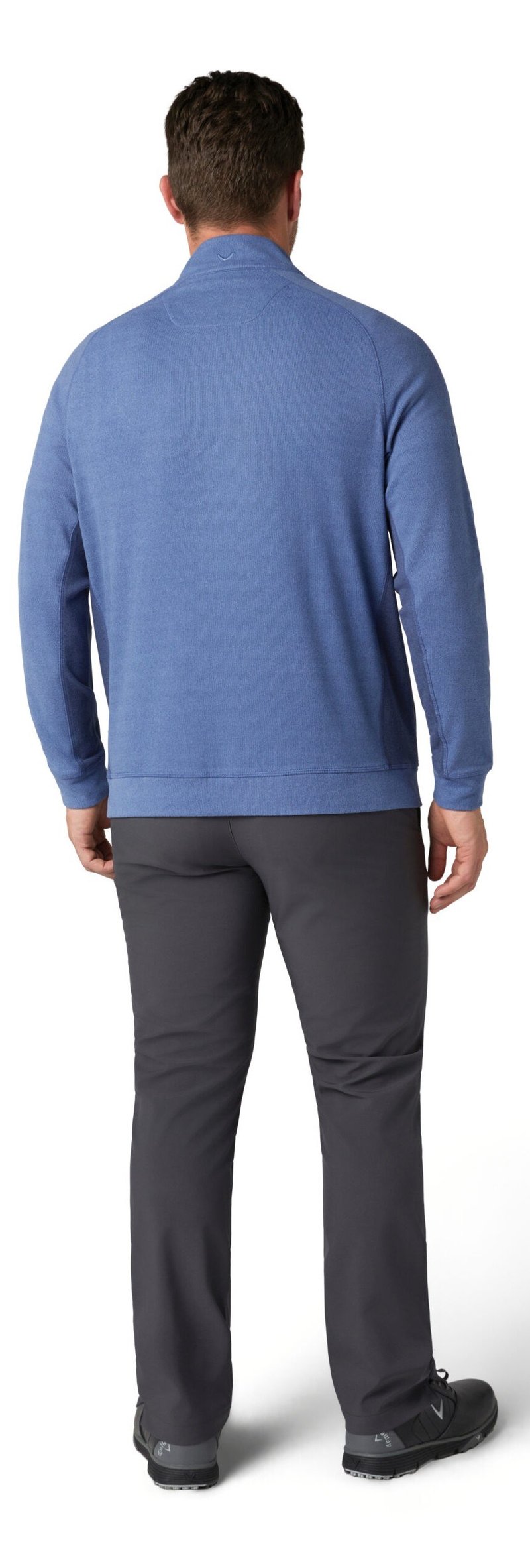 Callaway Brushed Rib 1/4 Zip sudadera de hombre, peacoat heather