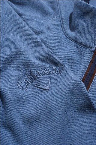 Callaway Brushed Rib 1/4 Zip sudadera de hombre, peacoat heather