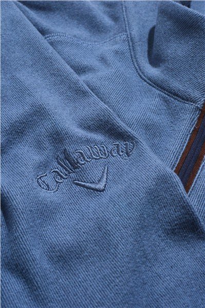 Callaway Brushed Rib 1/4 Zip sudadera de hombre, peacoat heather