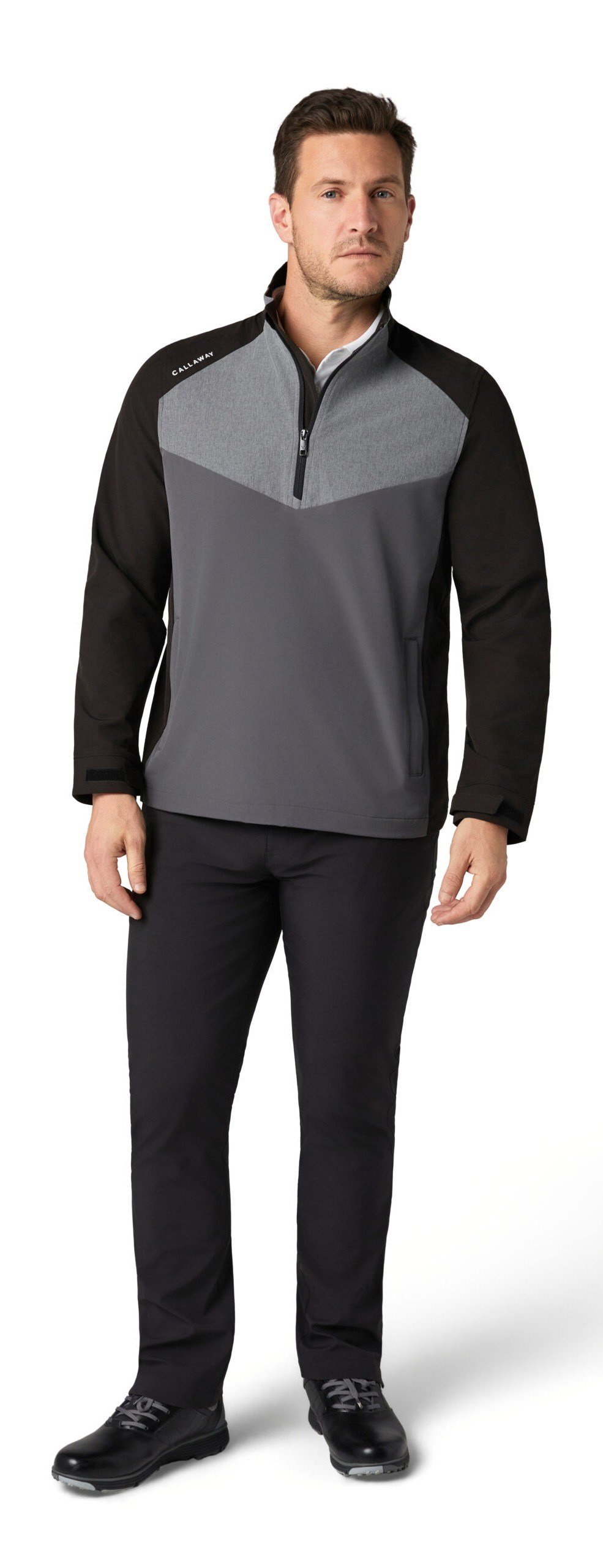 Callaway 1/2 Zip Wind chaqueta cortavientos para hombre, caviar