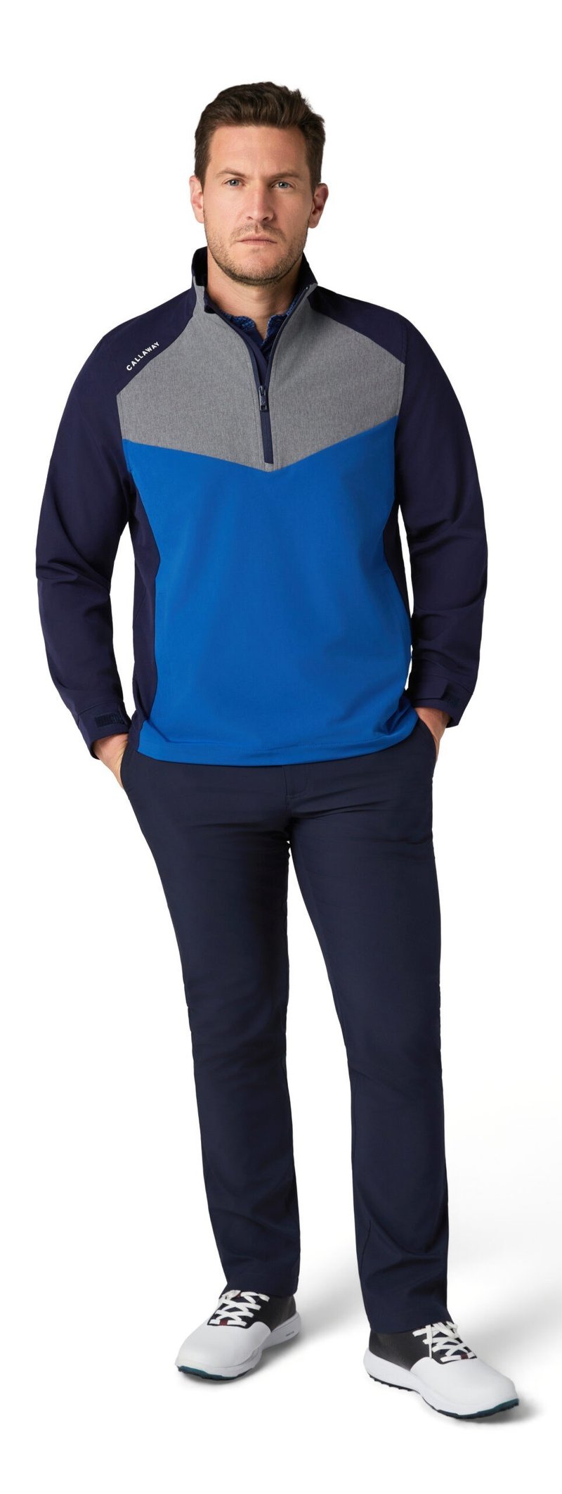 Callaway 1/2 Zip Wind chaqueta cortavientos para hombre, peacoat