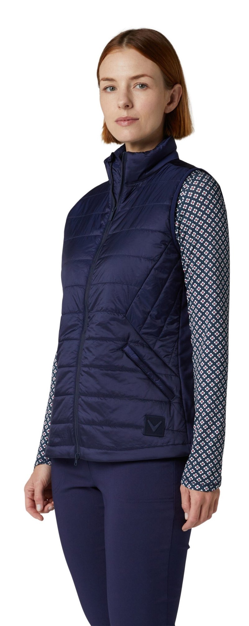 Callaway Quilted Puffer chaleco de mujer, peacoat