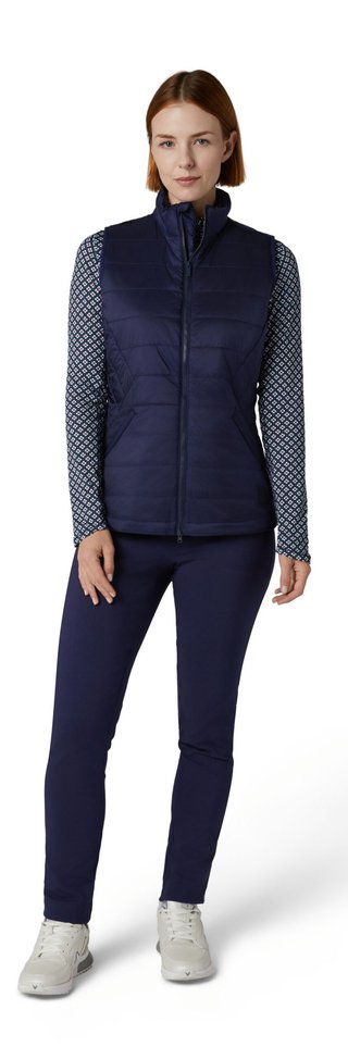 Callaway Quilted Puffer chaleco de mujer, peacoat