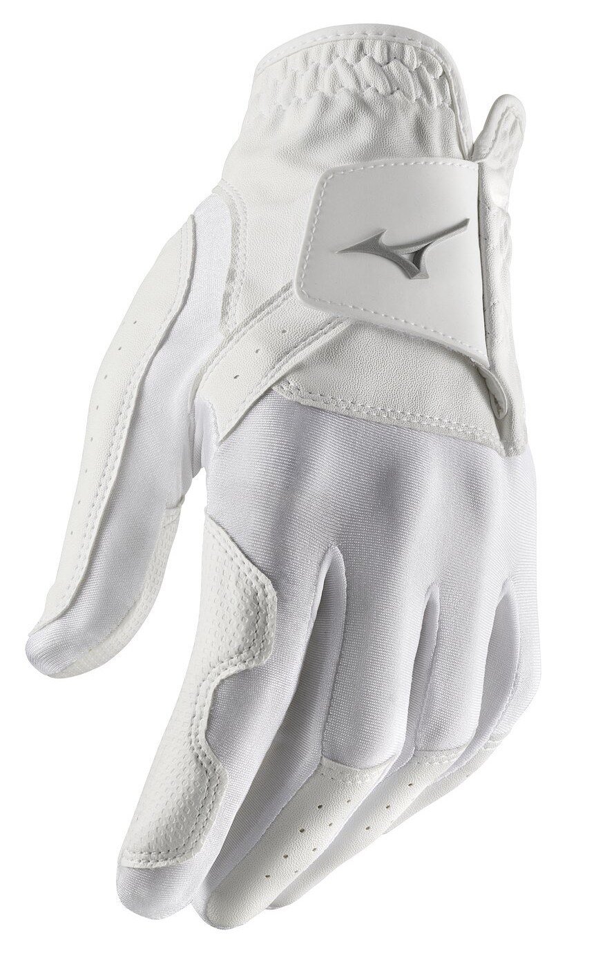 Mizuno Stretch guante de golf para hombre, blanco