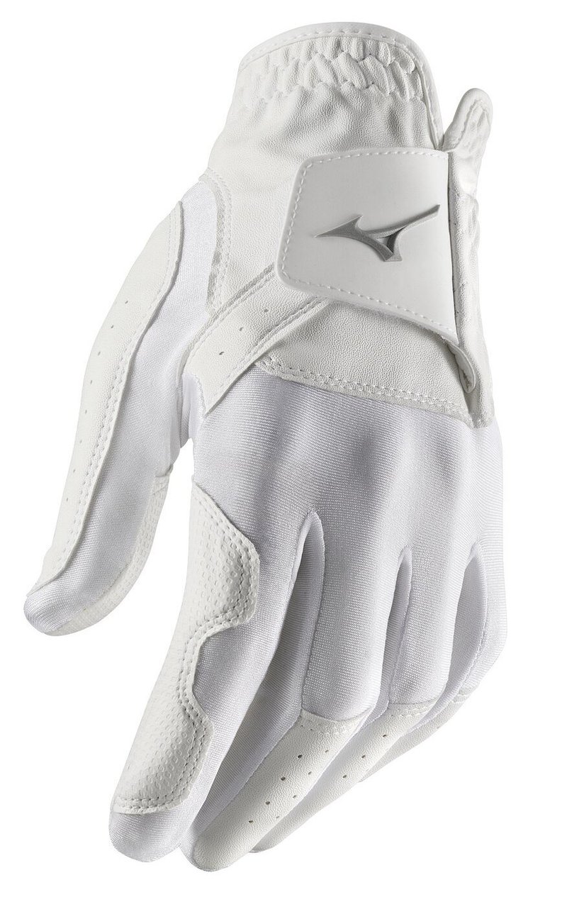 Mizuno Stretch guante de golf para hombre, blanco