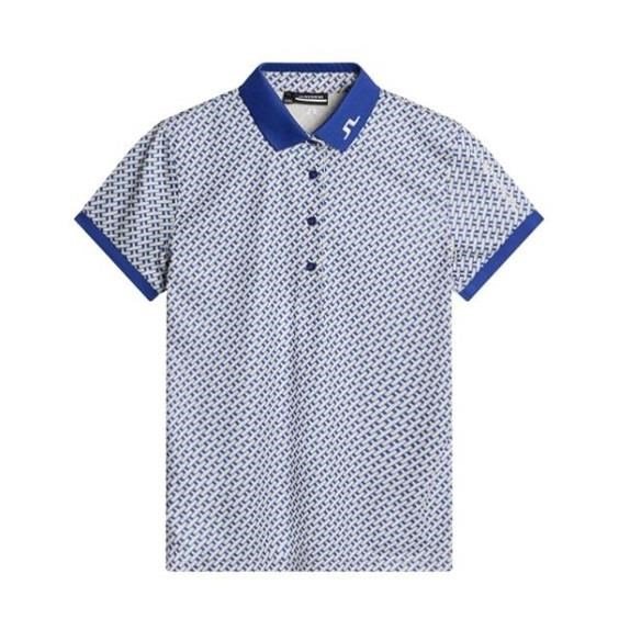 J.Lindeberg Tour Tech Print polo de mujer, tour geo moonbeam