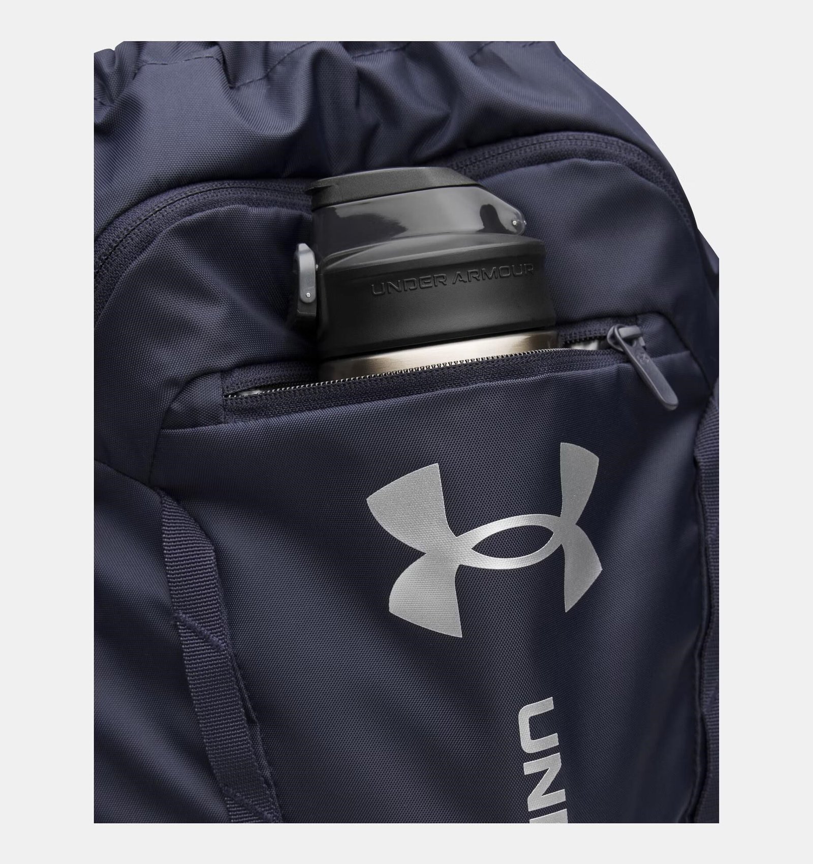 Under Armour Hustle Sackpack, midnight navy/metallic silver
