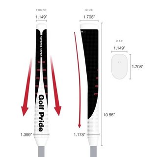 Golf Pride Reverse Taper Flat Medium grip para putter, blanco