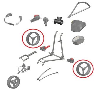 Big Max SPARE PART - Big Max Rear wheel (1PC) accesorio para carrito, verde/negro