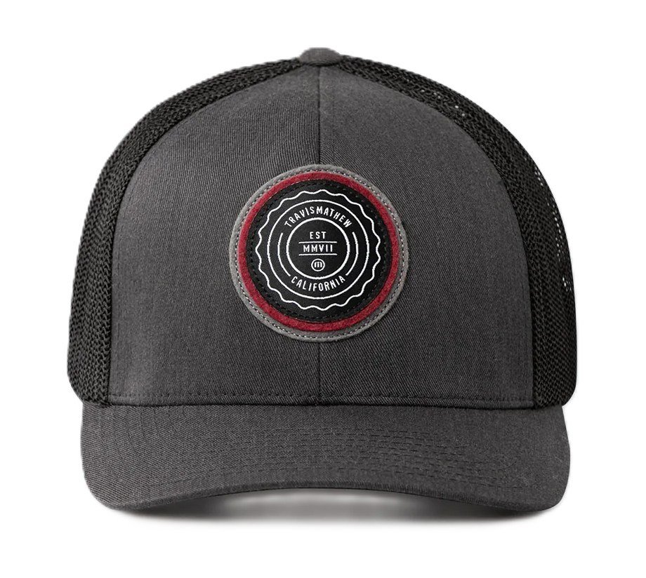 Travis Mathew The Patch gorra de hombre, heather grey pinstripe