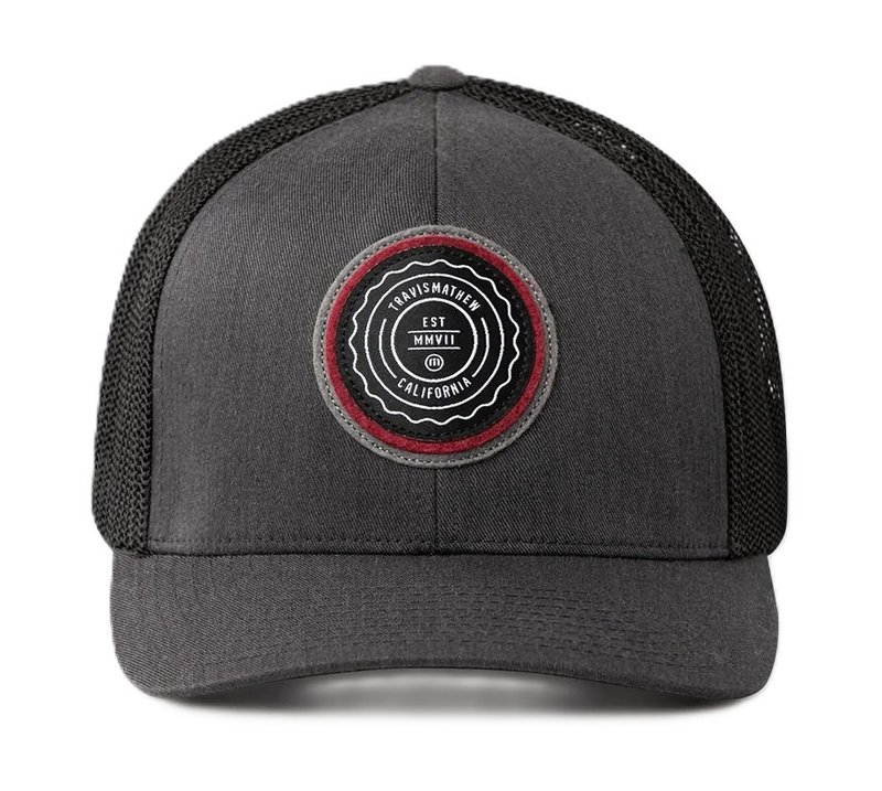 Travis Mathew The Patch gorra de hombre, heather grey pinstripe