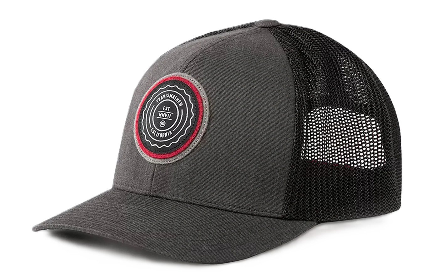 Travis Mathew The Patch gorra de hombre, heather grey pinstripe