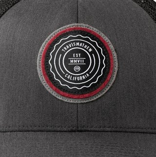 Travis Mathew The Patch gorra de hombre, heather grey pinstripe