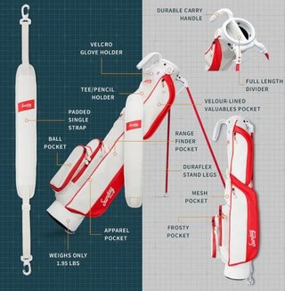 Sunday Golf Loma pencil bag, rojo/blanco roto