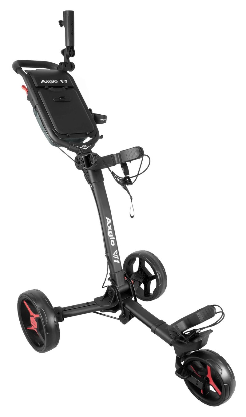 Axglo V1 carrito de golf manual, negro/rojo