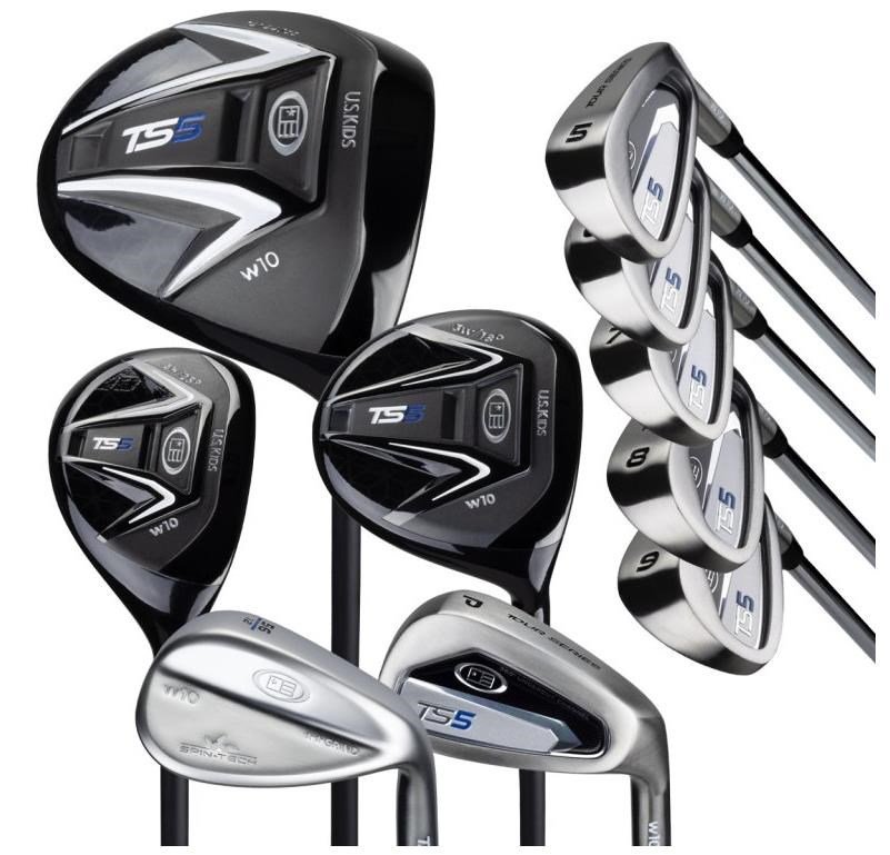 U.S. Kids Golf TS5-57 (145cm) 10-Club Combo set de golf junior, acero, + stand bag, negro/blanco