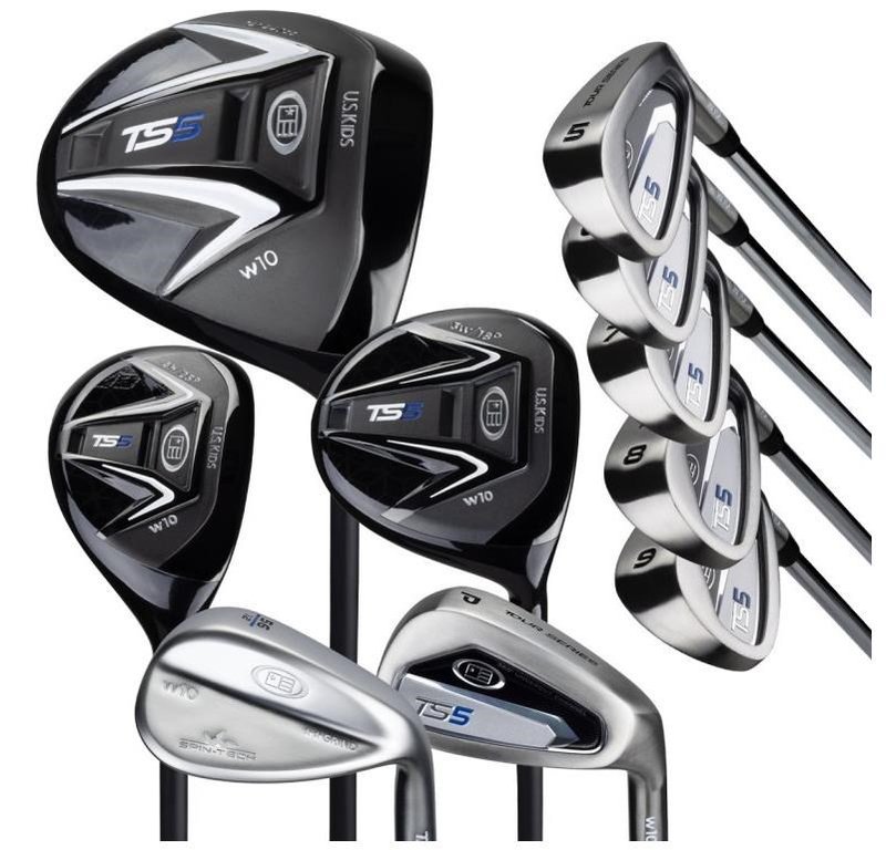 U.S. Kids Golf TS5-57 (145cm) 10-Club Combo set de golf junior, acero, + stand bag, negro/blanco