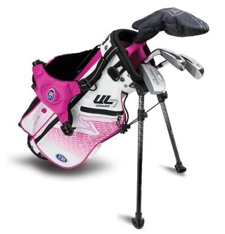 U.S. Kids Golf UL7-42 (107cm) set de golf junior, grafito, + bolsa stand, blanco/rosa