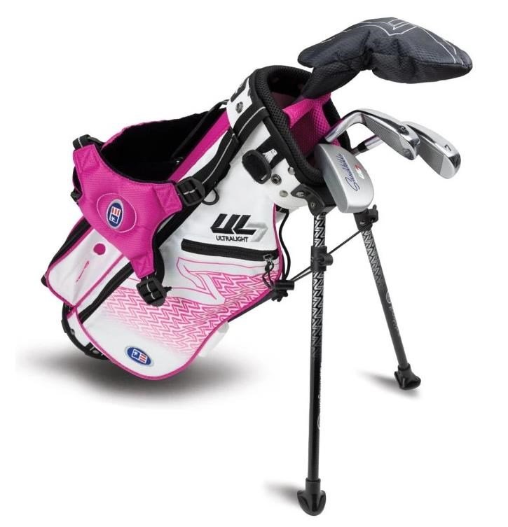 U.S. Kids Golf UL7-42 (107cm) set de golf junior, grafito, + bolsa stand, blanco/rosa